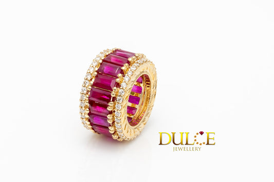 18K Yellow Gold Ruby Diamond Roundel (Price by Request)
