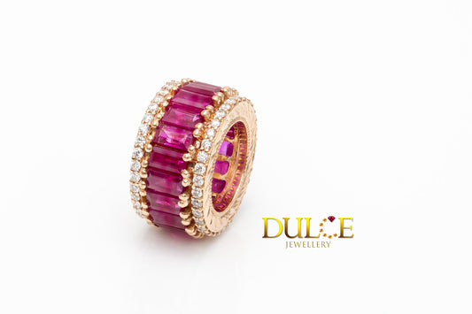 18K Rose Gold Ruby Diamond Roundel (Price by Request)