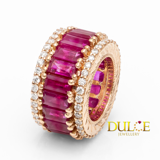 18K Rose Gold Ruby Diamond Roundel (Price by Request)