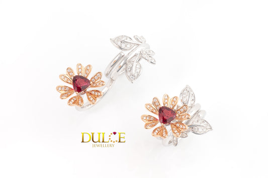18K Gold Red Spinel Diamond Ring (GRRS&D)