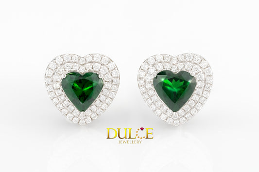 18K Gold Tsavorite Diamond Earrings(GETSVD5364)