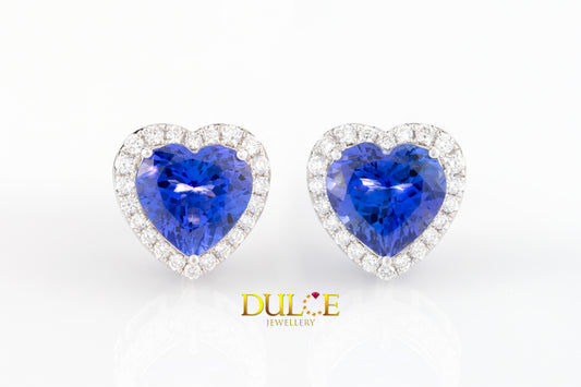 18K Gold Tanzanite Diamond Earrings(GETSVD5364)