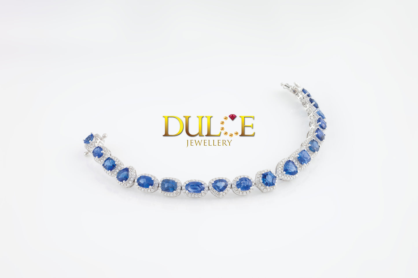 18K Gold Blue Sapphire Diamond Bracelet (GBBSD3935)