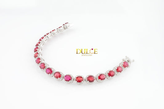 18K Gold Ruby Diamond Bracelet (GBRUBY4007)