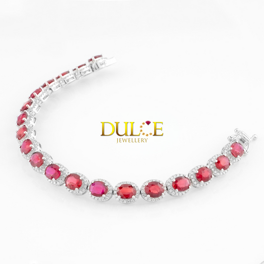 18K Gold Ruby Diamond Bracelet (GBRUBY4007)
