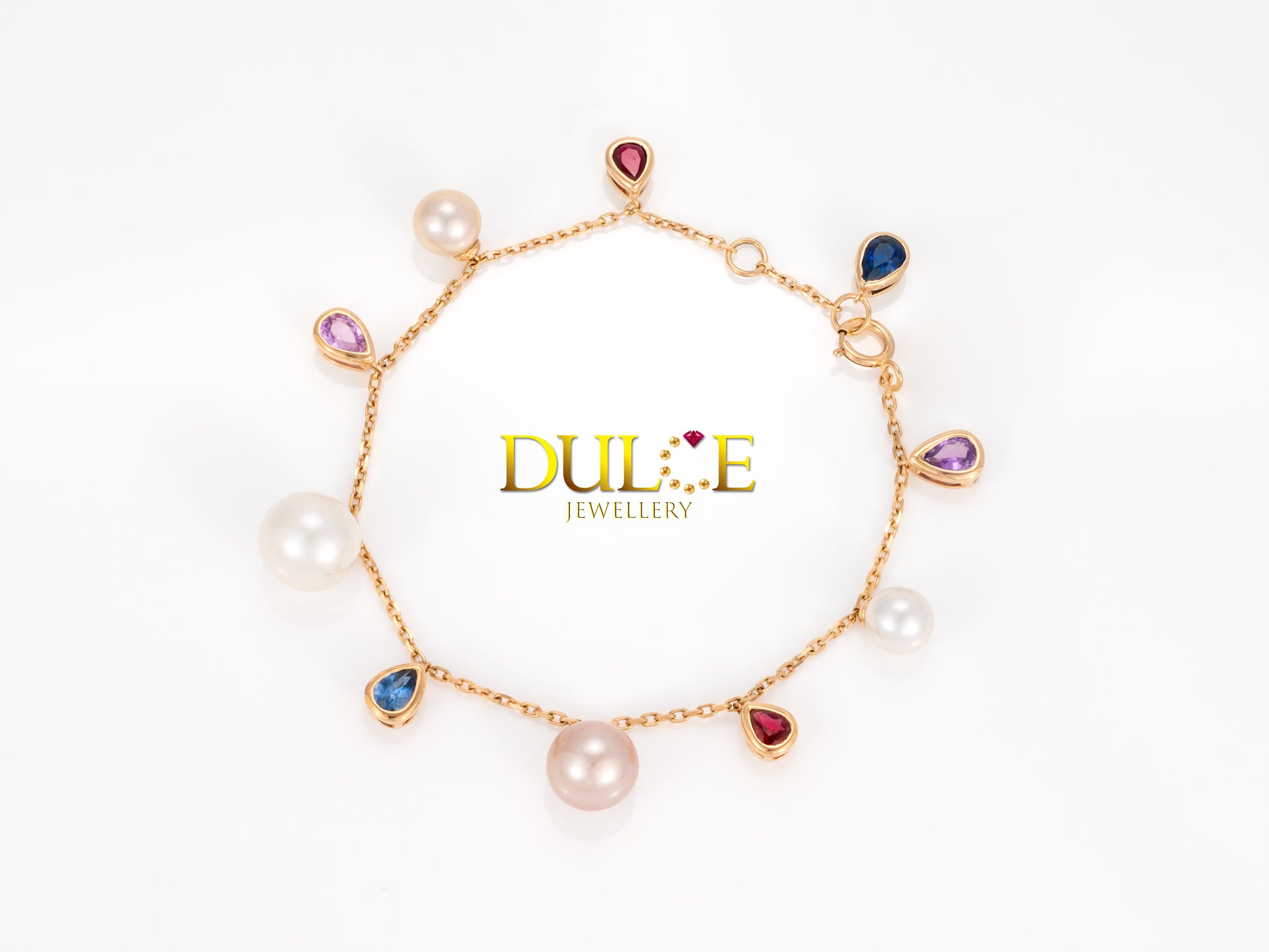 Rainbow color Ruby, tsavorite, sapphire, elegant, vivid, vibrant, modern, elegant, fashionable, luxury, colourful bracelet