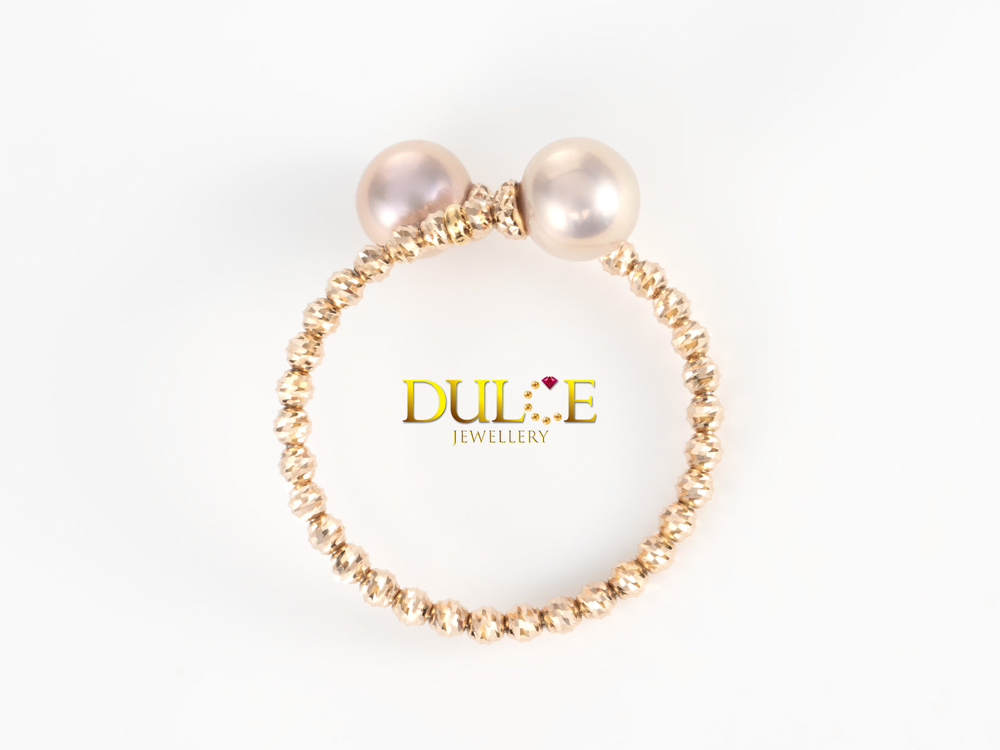 18K Rose Gold Freshwater Pearls Ring