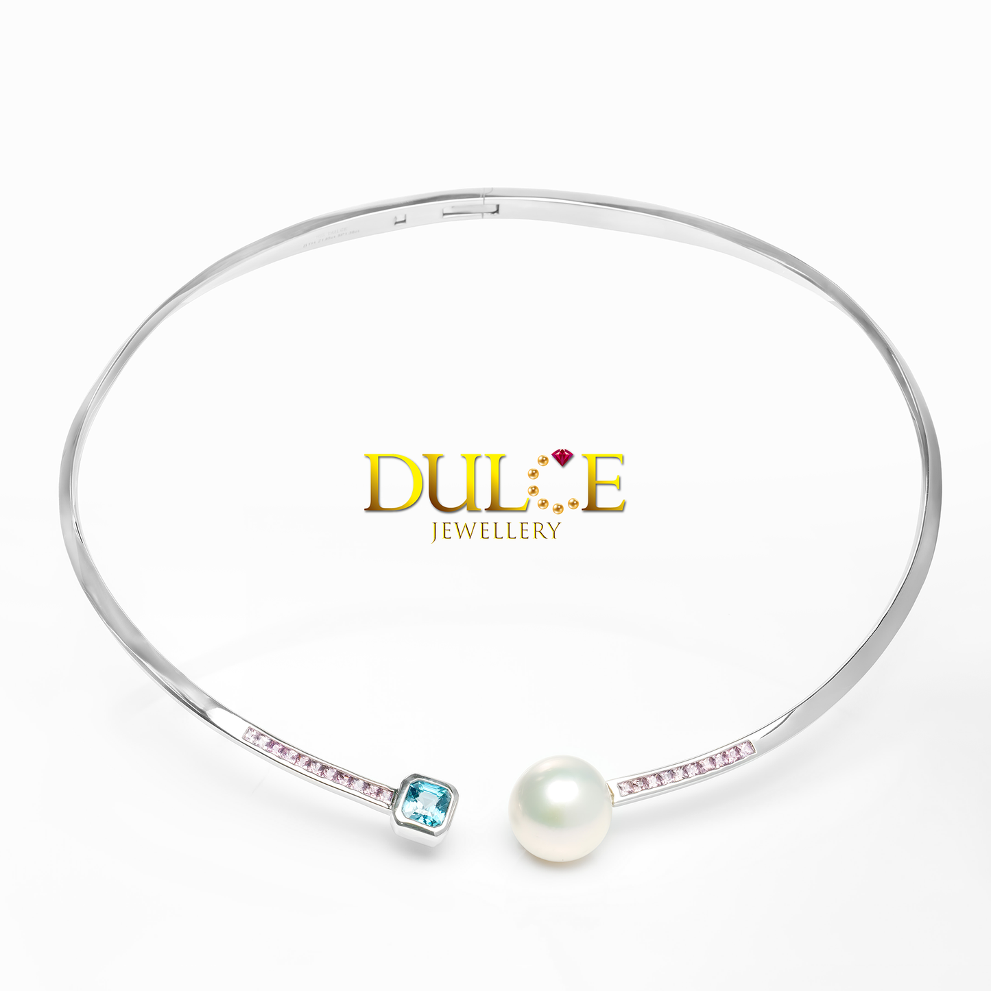 925銀藍風信子和粉紅色尖晶石項圈