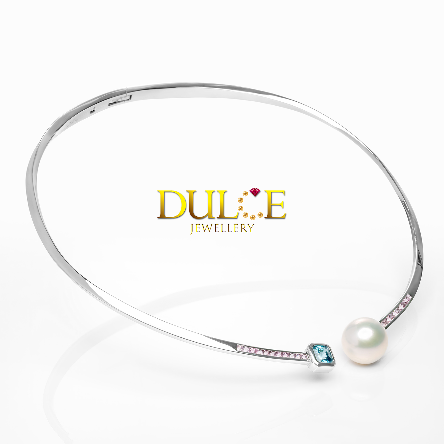 925銀藍風信子和粉紅色尖晶石項圈