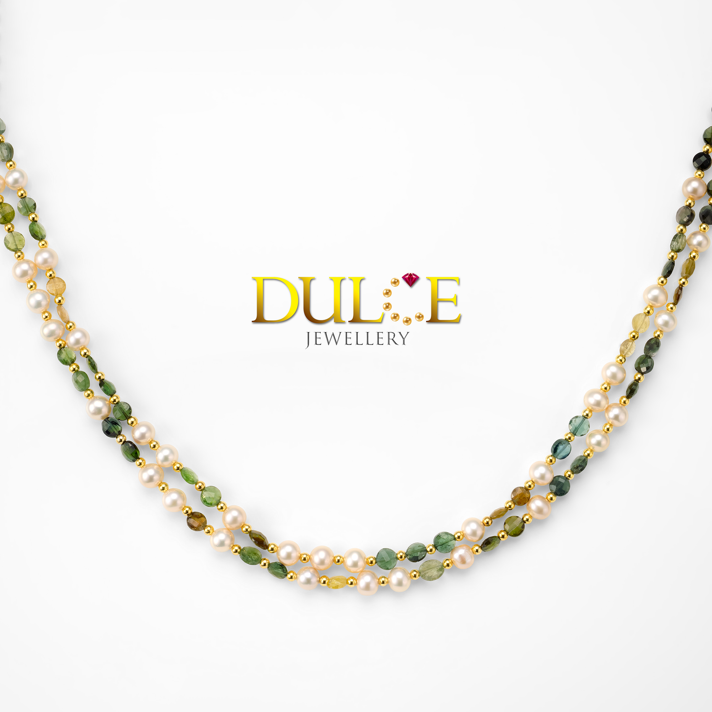 42吋925銀扣6毫米淡水珍珠碧璽項鍊