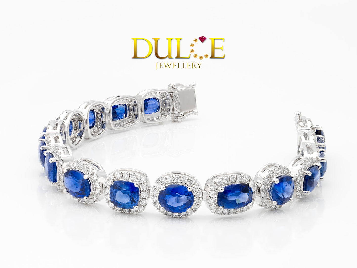 18K Gold Blue Sapphire Bracelet