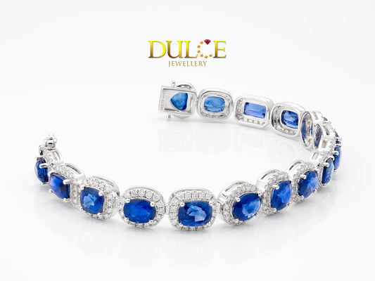 18K Gold Blue Sapphire Bracelet