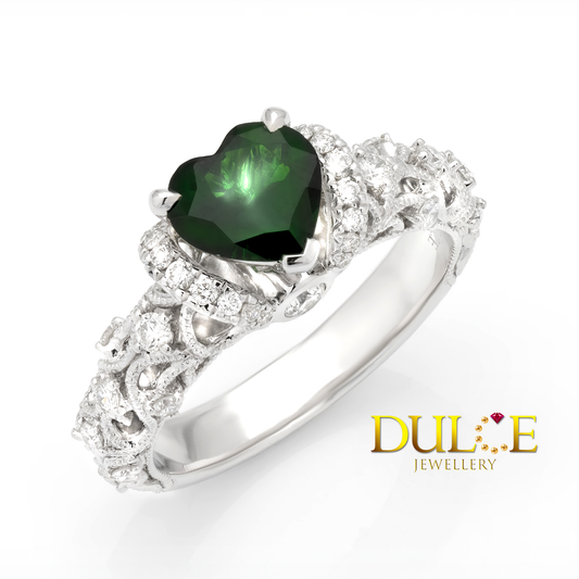 14K Tsavorite Diamond Ring