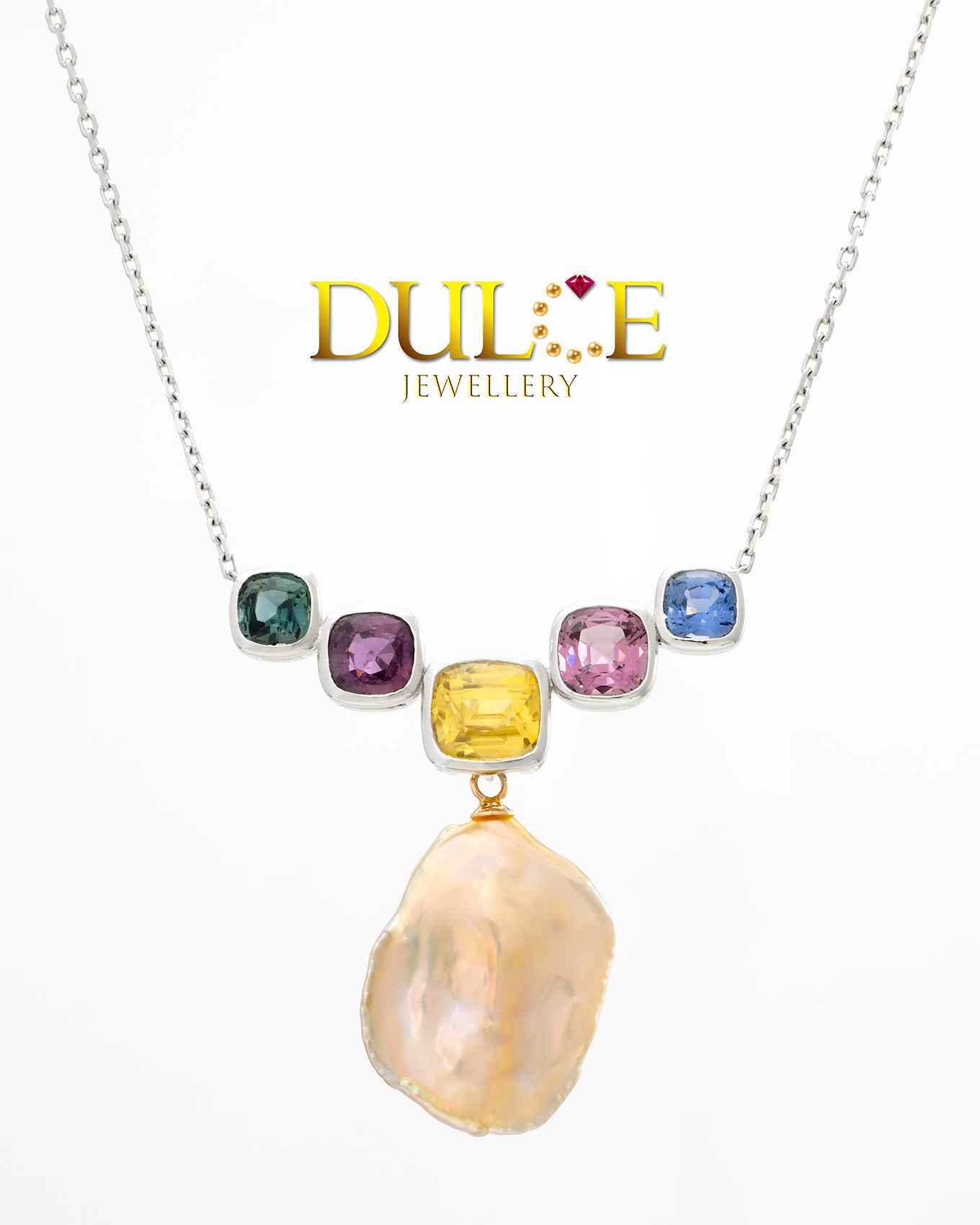 18K Gold Tsavorite, Spinel & Zircon Necklace