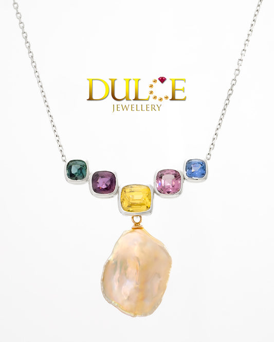 18K Gold Tsavorite, Spinel & Zircon Necklace