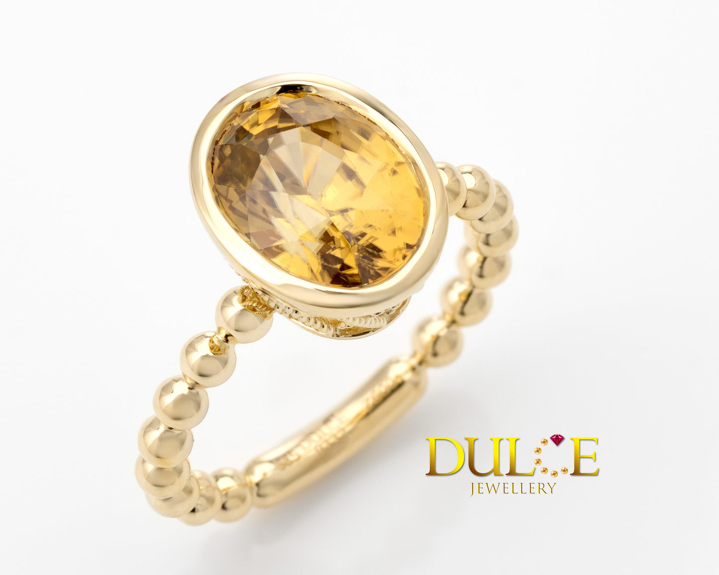 14K Yellow Zircon Ring