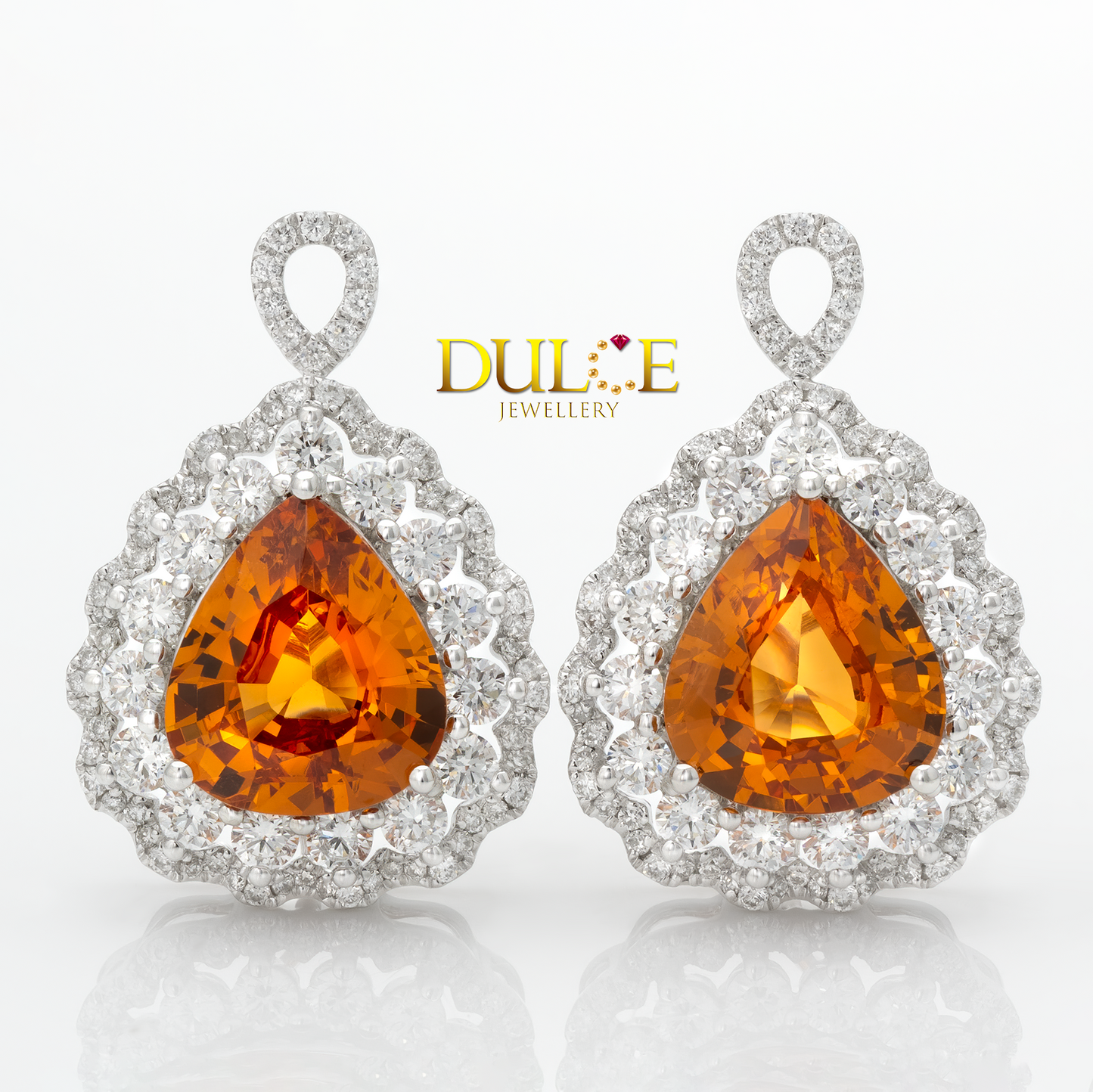 18K Spessartine & Diamond Earrings/Pendant