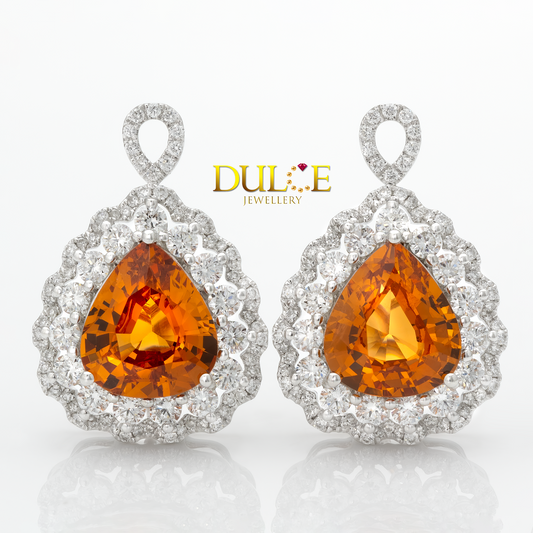 18K Spessartine & Diamond Earrings/Pendant