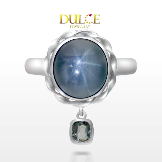 Silver Star Sapphire Ring
