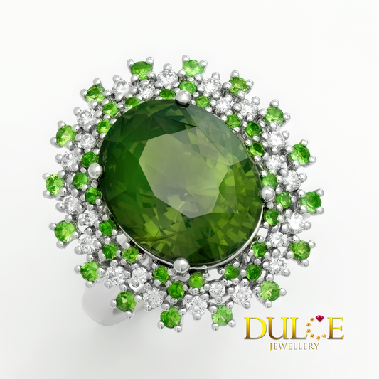 14K Green Zircon Tsavorite Dual Purpose Ring/Pendant