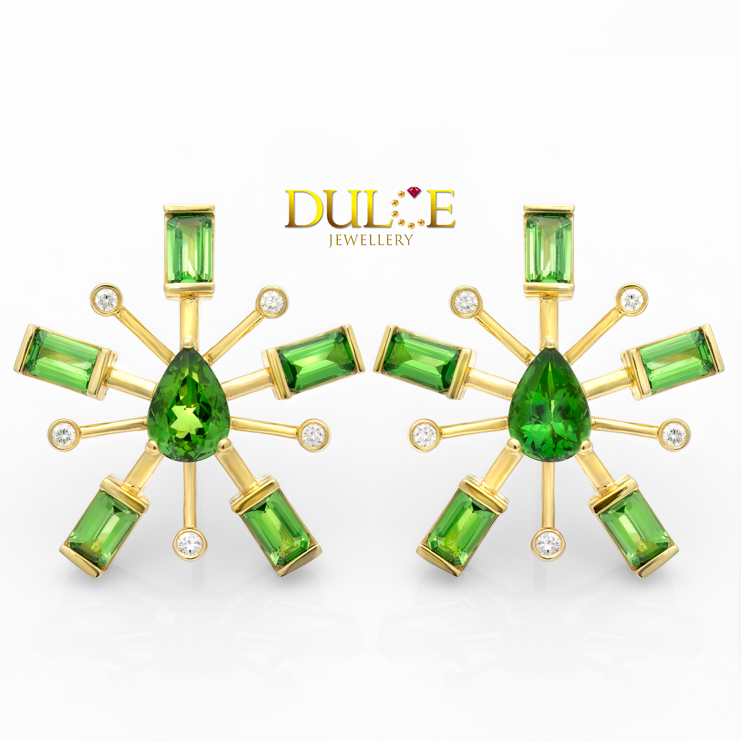 18K Tsavorite Diamond Earrings
