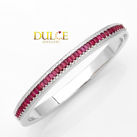 Silver Ruby Bangle
