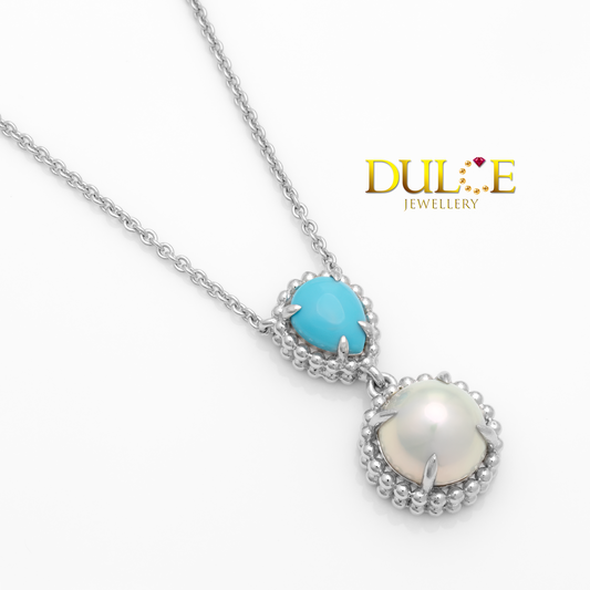 925銀睡美人綠松石項鍊