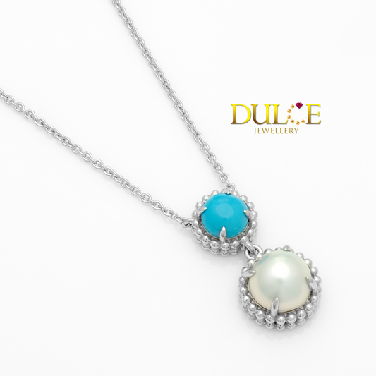 Silver Sleeping Beauty Turquoise Necklace