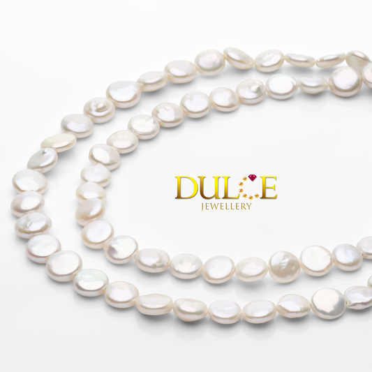 32 inches 10-11mm Freshwater Coin Pearls Necklace