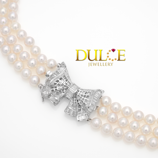 18K Gold 6-7mm Japanese Akoya Pearls Necklace