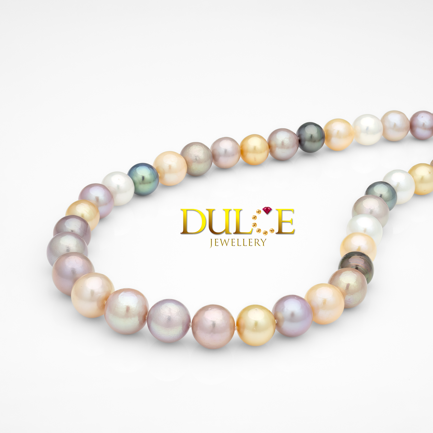 925銀鑲金南洋珍珠、淡水珍珠與塔希提珍珠項鍊