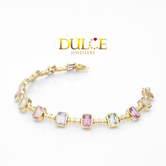 14K No Heat Sapphire Bracelet