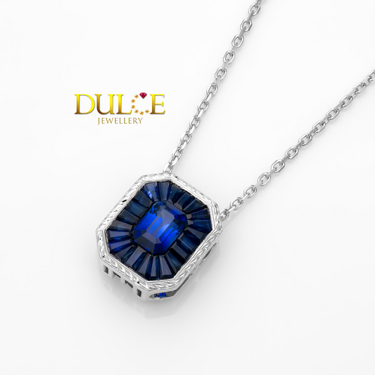14K Blue Sapphire Pendant