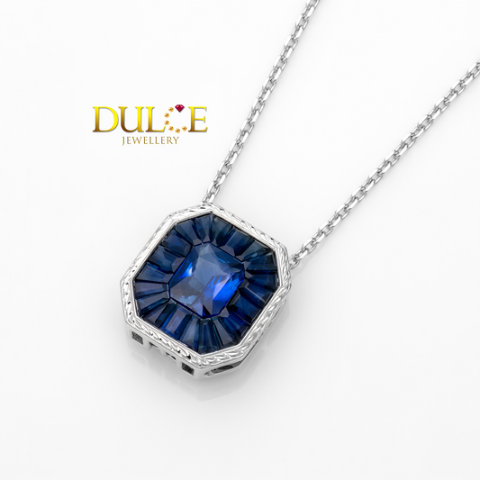 14K Blue Sapphire Pendant