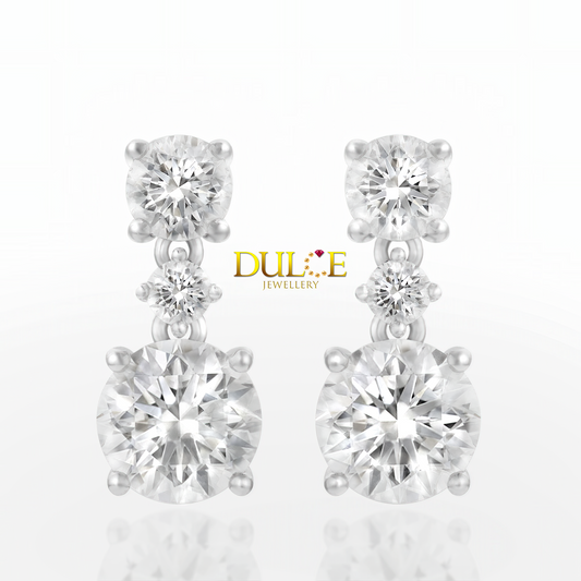 14K實驗室培育鑽石耳環