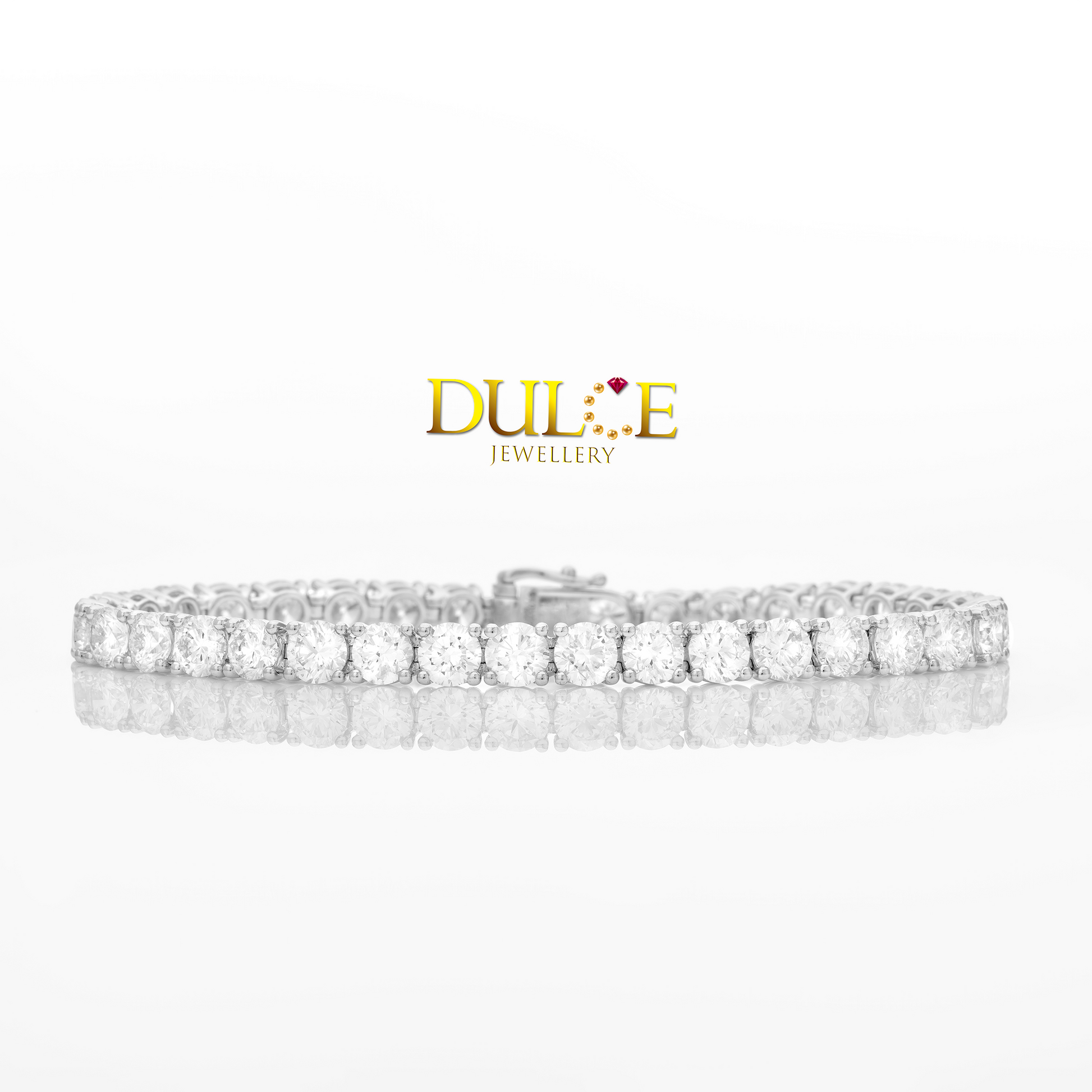Diamond bracelet with 'Dulce Jewellery' logo on a white background