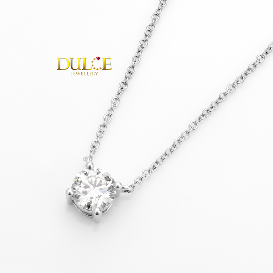 Diamond necklace on a white background with 'DULCE JEWELLERY' branding.