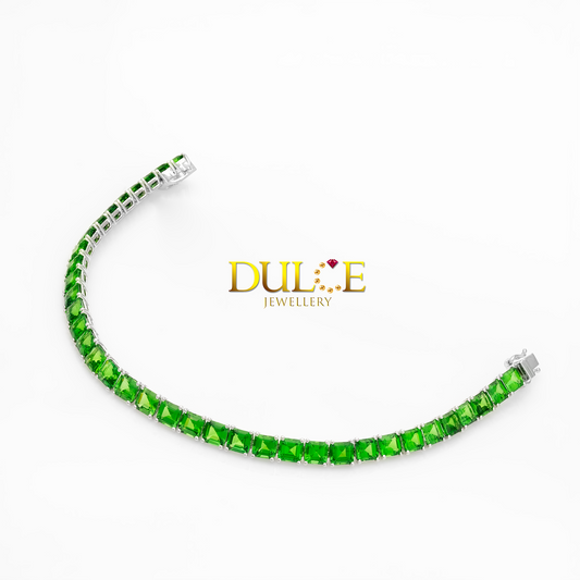 Intense green tsavorite bracelet
