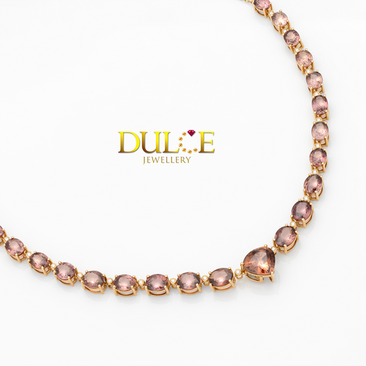 18K棕色風信子鑽石項鍊