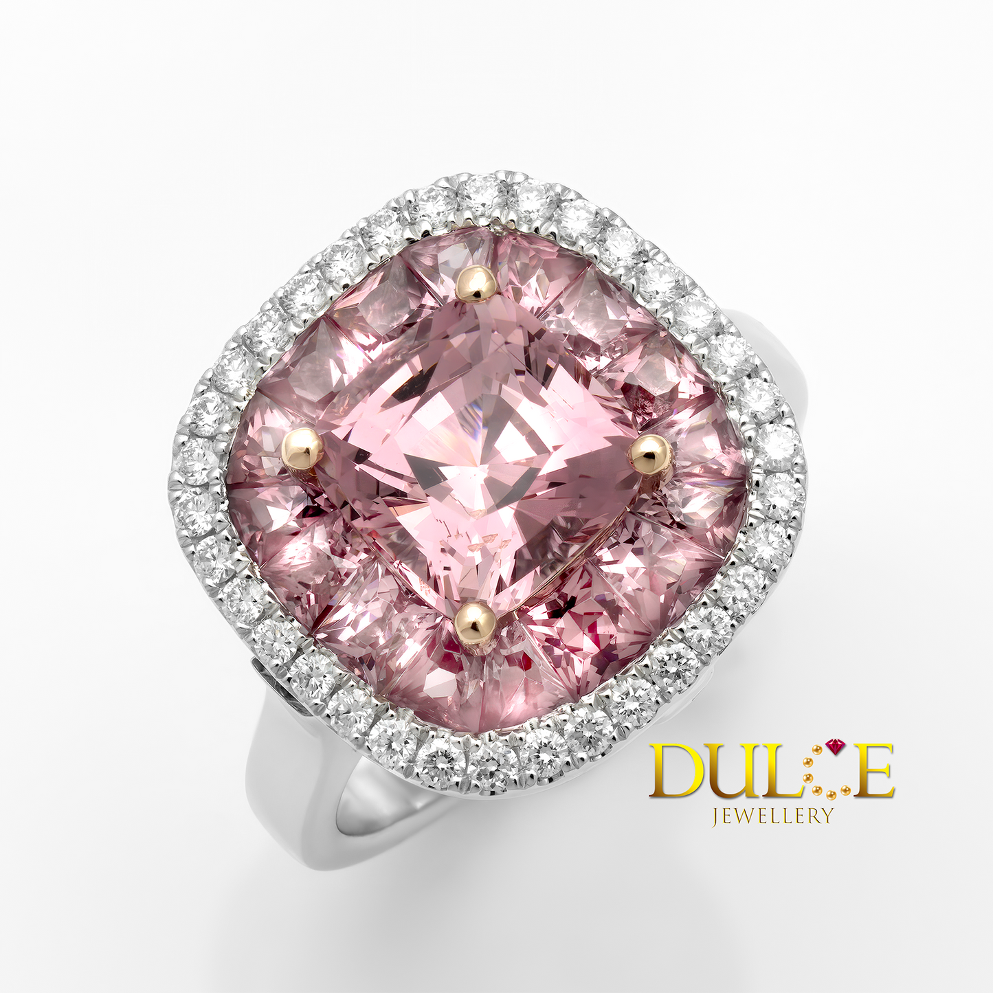 14K Pink Spinel Diamond Ring