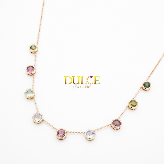 14K Gold Sapphire Necklace