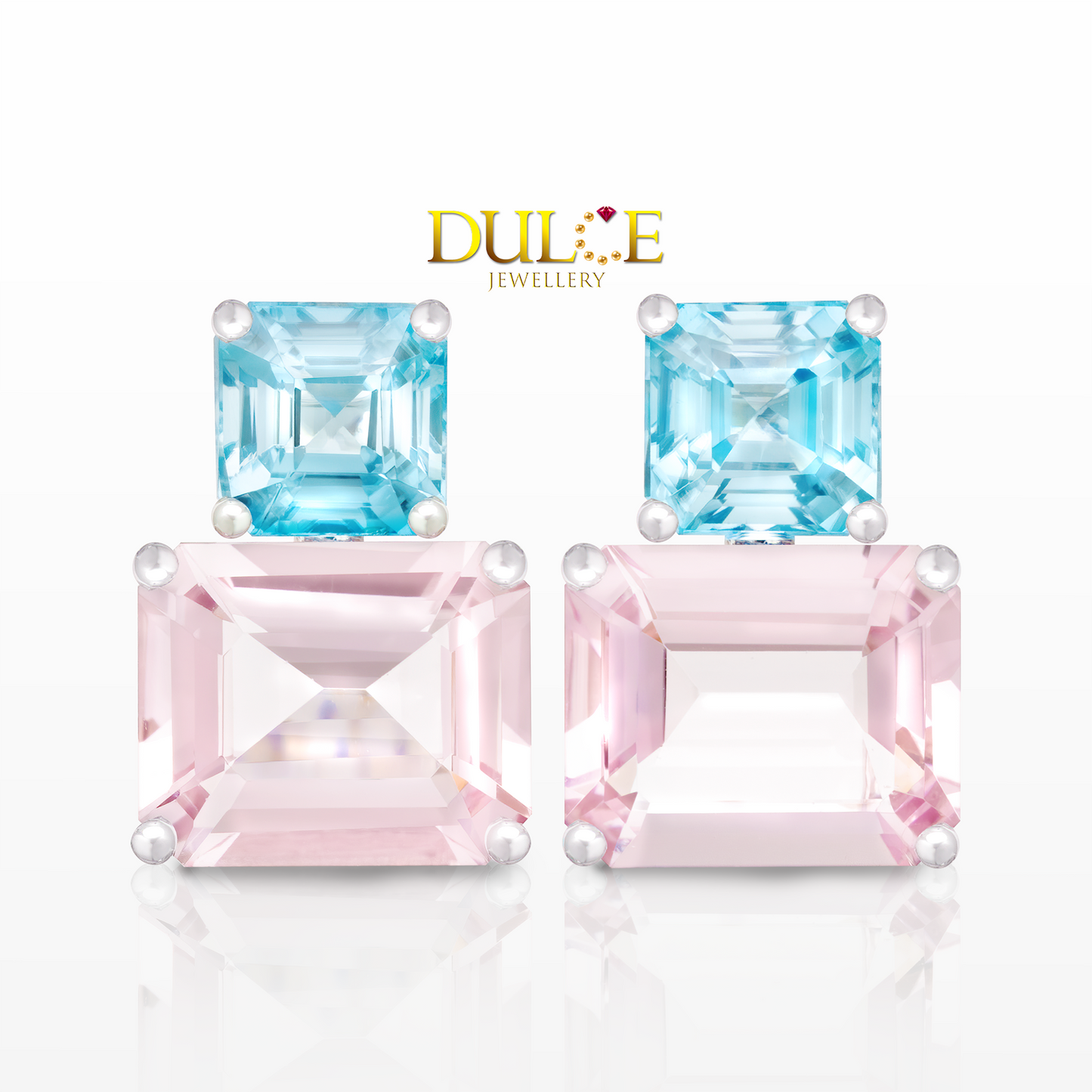 14K金摩根石和藍色風信子耳環