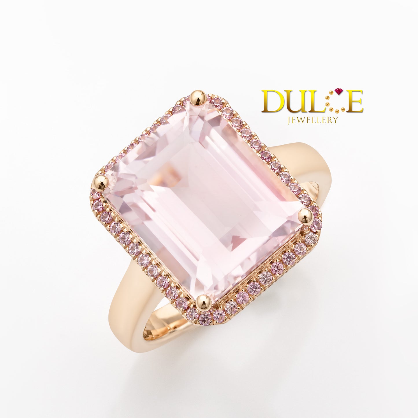 14K Gold Morganite & Pink Sapphire Ring