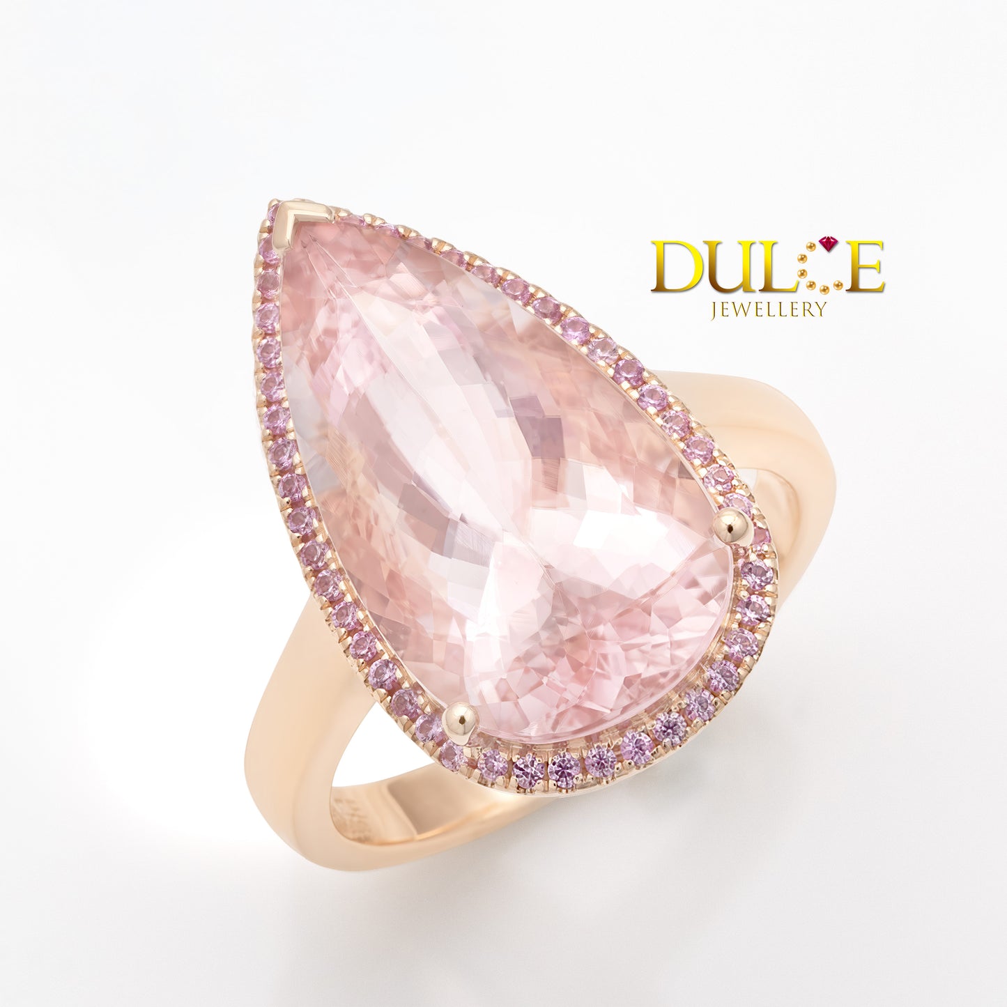 14K Gold Morganite & Pink Sapphire Ring