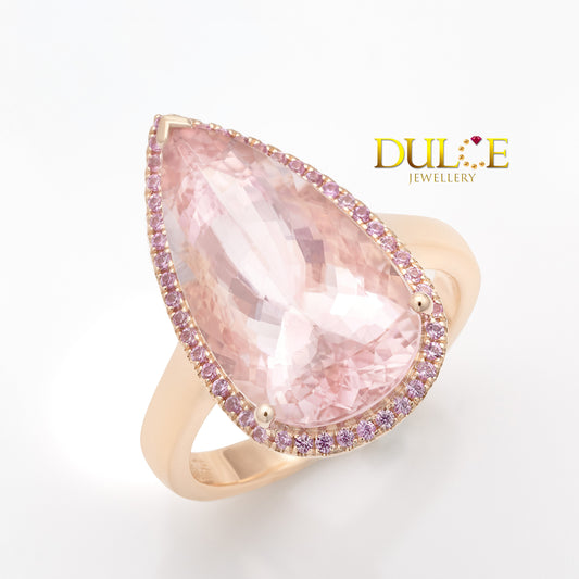 14K Gold Morganite & Pink Sapphire Ring