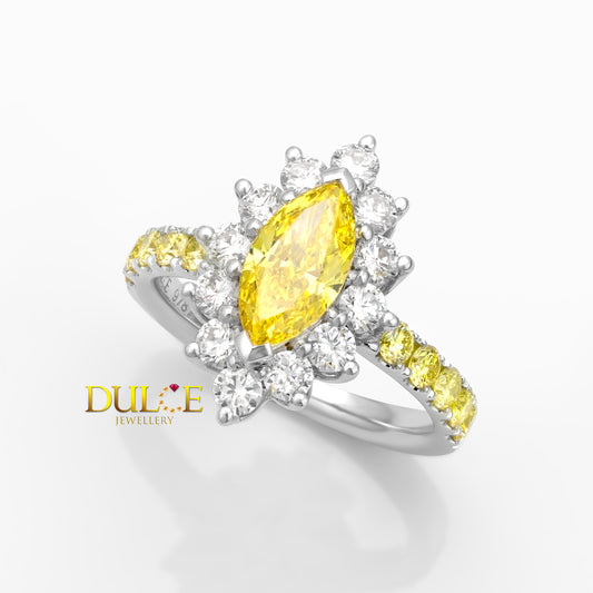 14K Vivid Yellow Lab Grown Diamond Ring