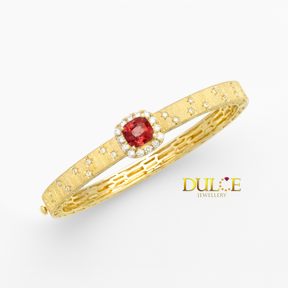 14K Ruby Diamond Bangle