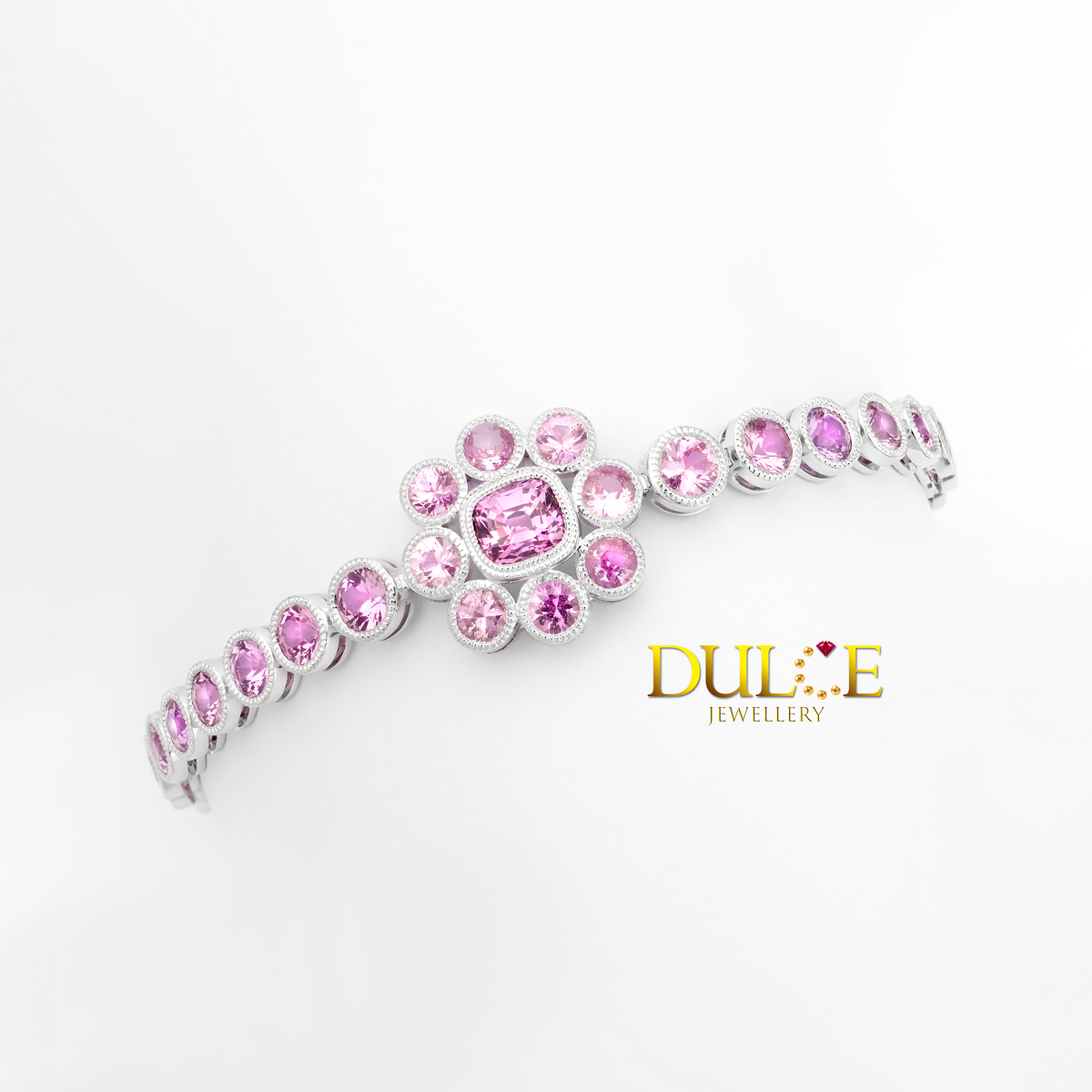 14K Pink Sapphire Bracelet