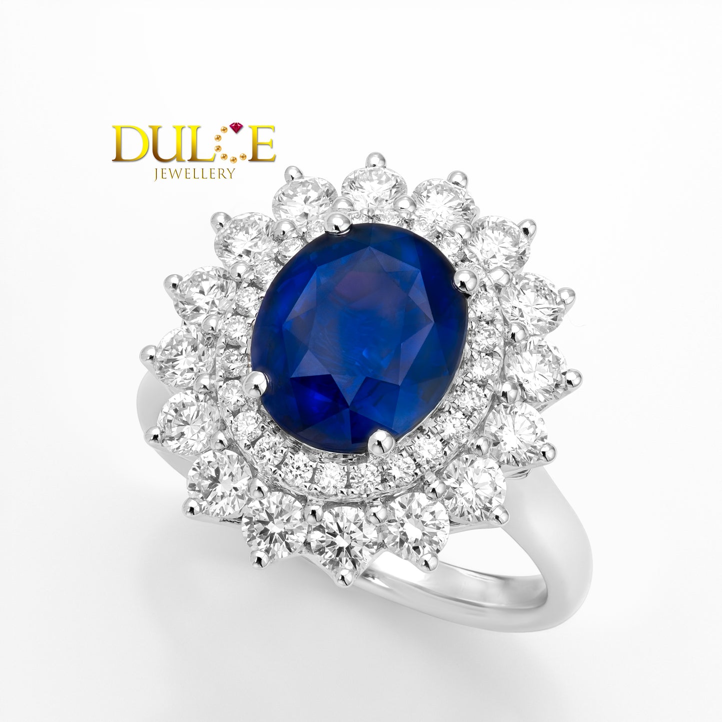 18K Royal Blue Sapphire Diamond Ring/Pendant