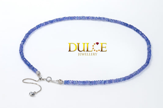 18K Gold Tanzanite Adjustable Necklace